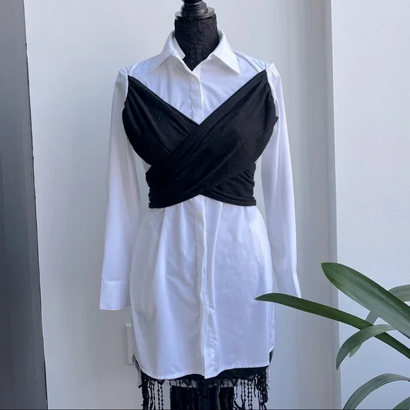 NWT Chicwish Mock Two-Piece Long-Sleeve Top - Picture 9 of 14